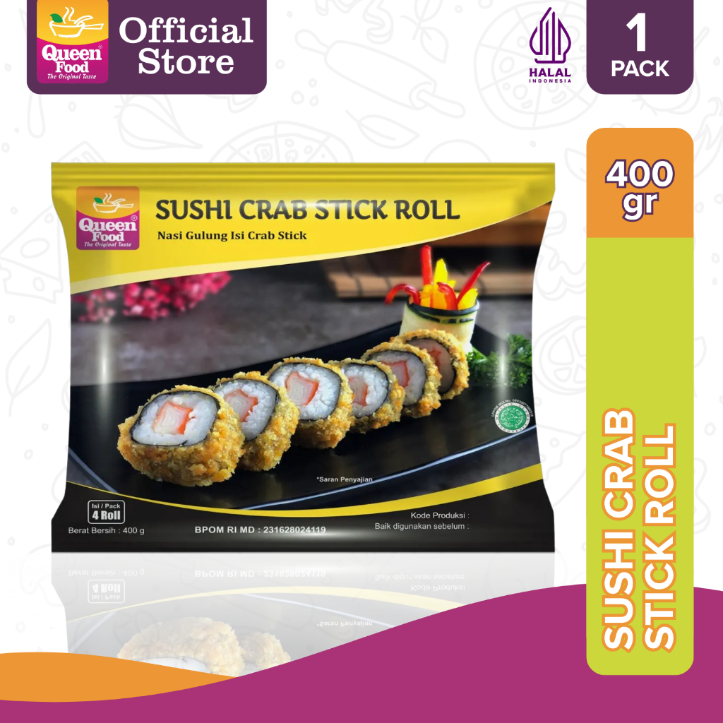 Queen Food - Sushi Crab Stick Roll 400g Isi 4 roll - Frozen Food