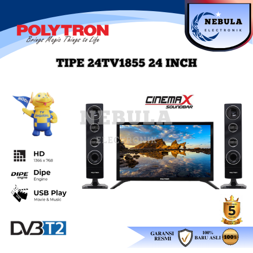 DIGITAL TV 24 INCH POLYTRON CINEMAX/DIGITAL TV POLYTRON 24 INCH CINEMAX NEW SERIES