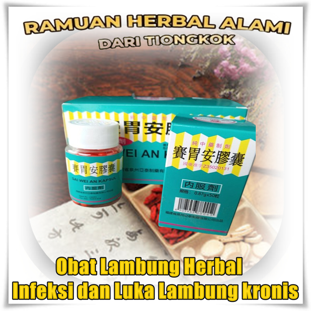 KAPSUL CINA Obat Lambung Herbal untuk Infeksi dan Luka Lambung kronis Berkhasiat tinggi original bpo