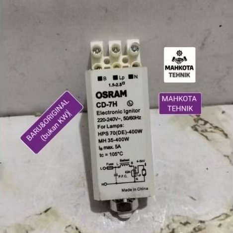 OSRAM CD-7H 35-400W IgnitorNAV 70-400W HQI HCI 35-400W

osram Electronic ignitor CD-7H 220-240v 50/6