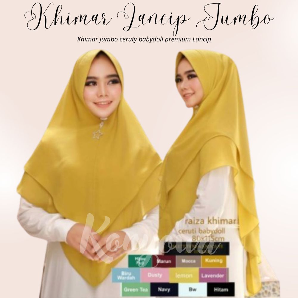Jilbab Khimar Syar'i Pet Antem 2 Layer Ceruti Babydoll KONYOWA STORE