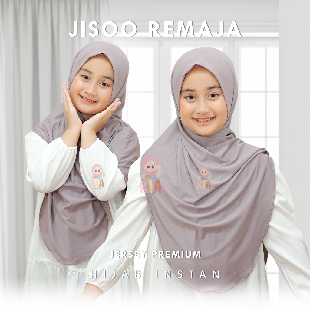 Hijab Instan Jiisoo Anak Sekolah I Kerudung Instan Shireen Anak I Jilbab Anak Oval Putar syar'i Jers