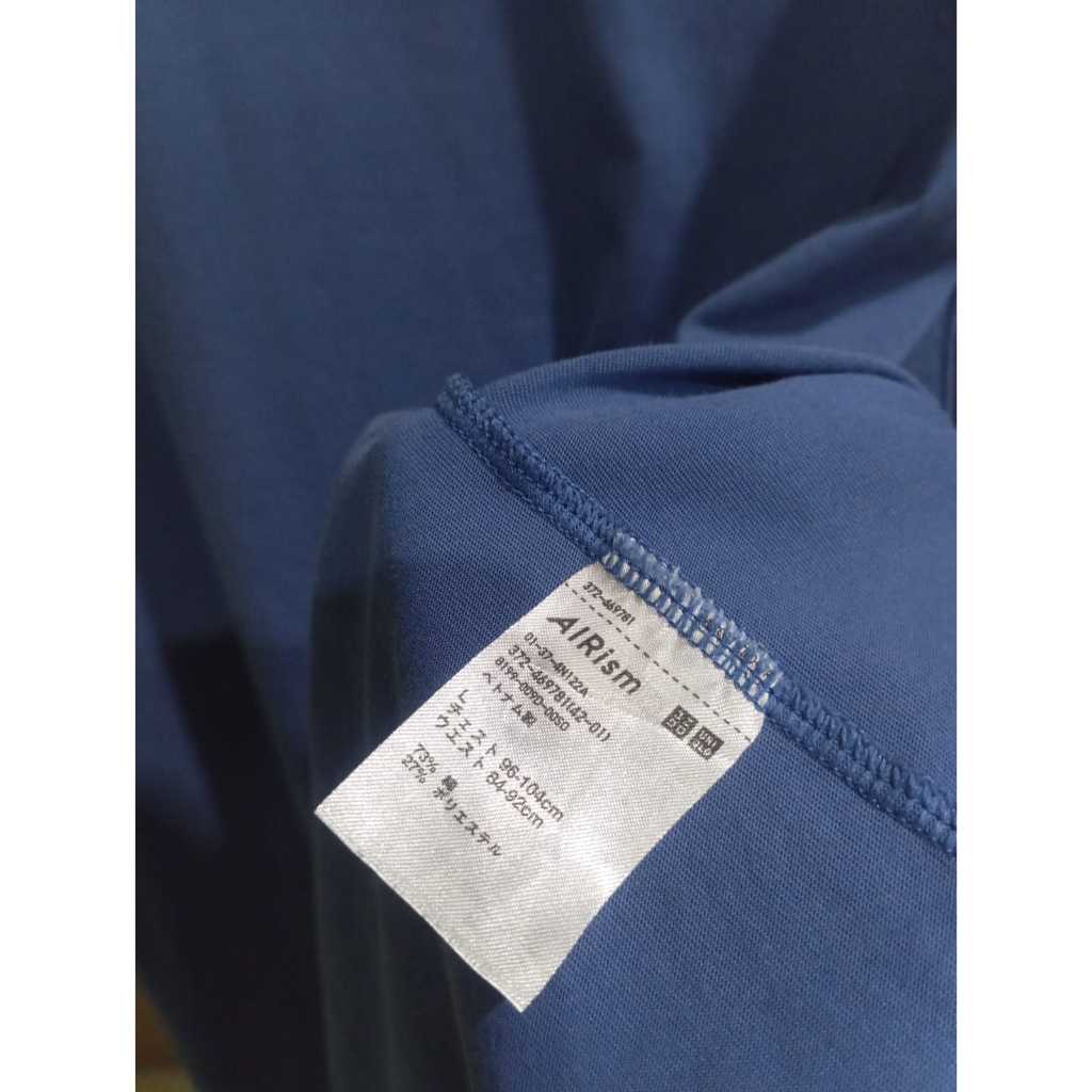 Raglan Airsm-Kaos Katun Uniqlo Airsm Warna Biru Unisex