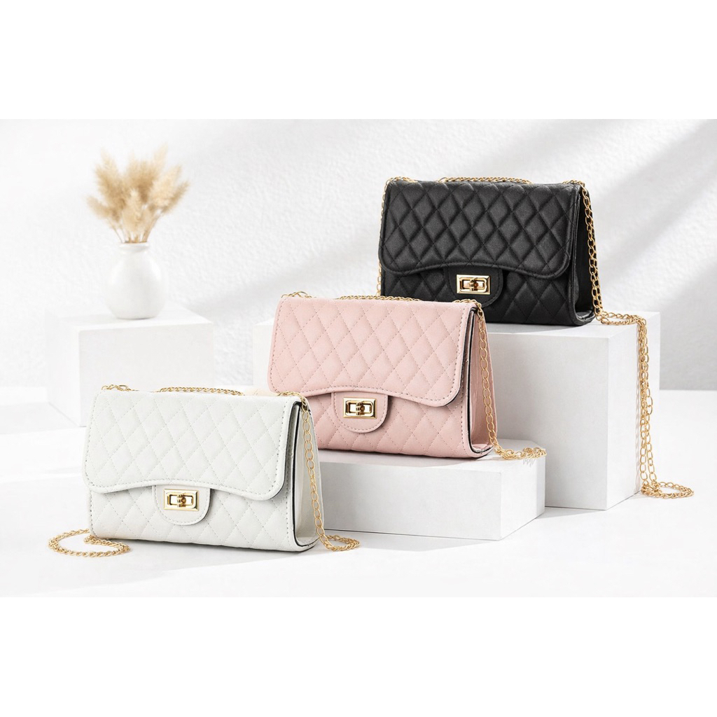 Tas wanita/Tas selempang wanita elegan rantai gold/Tas Selempang Wanita Swan Luxury - Sling Bag Rant