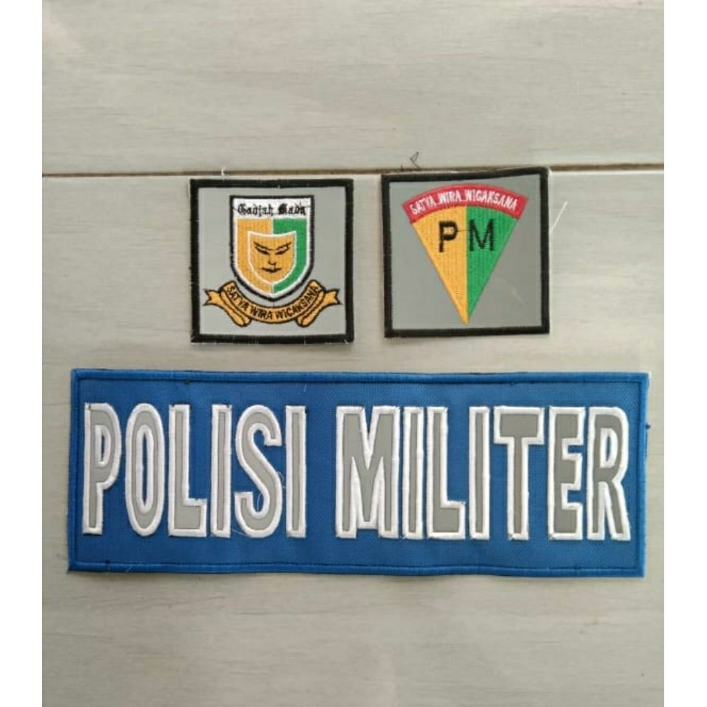 Logo Bordir Polisi Militer AD Satu Set Perekat