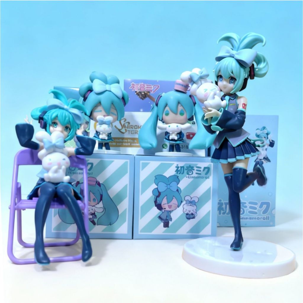 Hatsune Miku x Cinnamoroll Figure / Mainan Noodle Stopper Anime Vocaloid CV01 Piapro Cinnamonroll