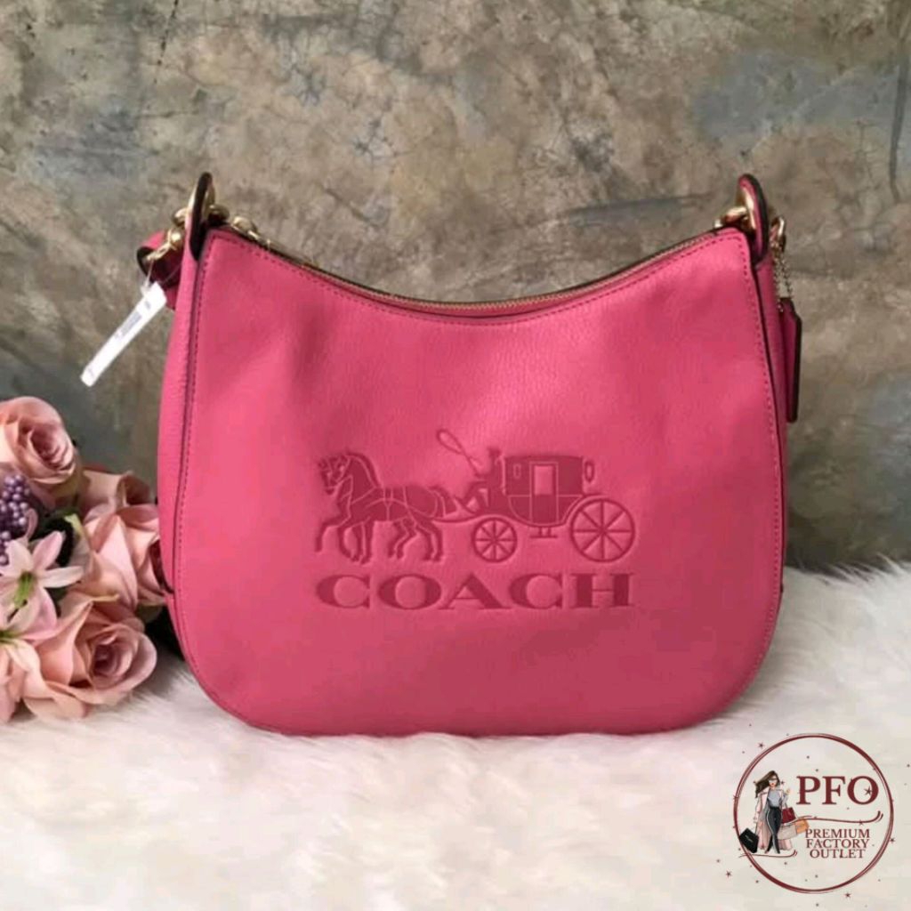 TAS F72702 Jes Leather Hobo Rouge Shoulder Bag Pink Ruby