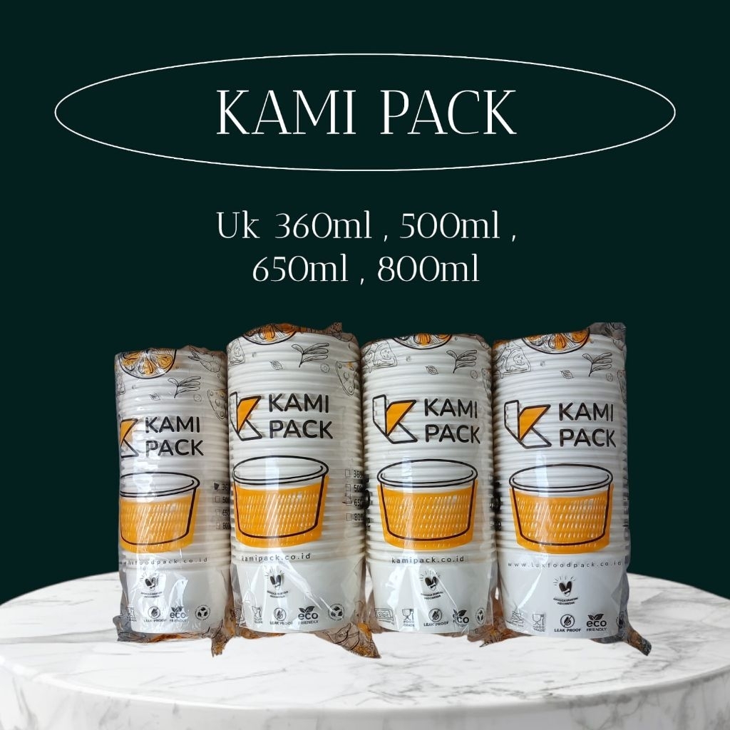Paper Bowl Kamipack Kraft Body saja Tutup di Jual Terpisah/ Mangkok Kertas Makanan Tutup di Jual Ter