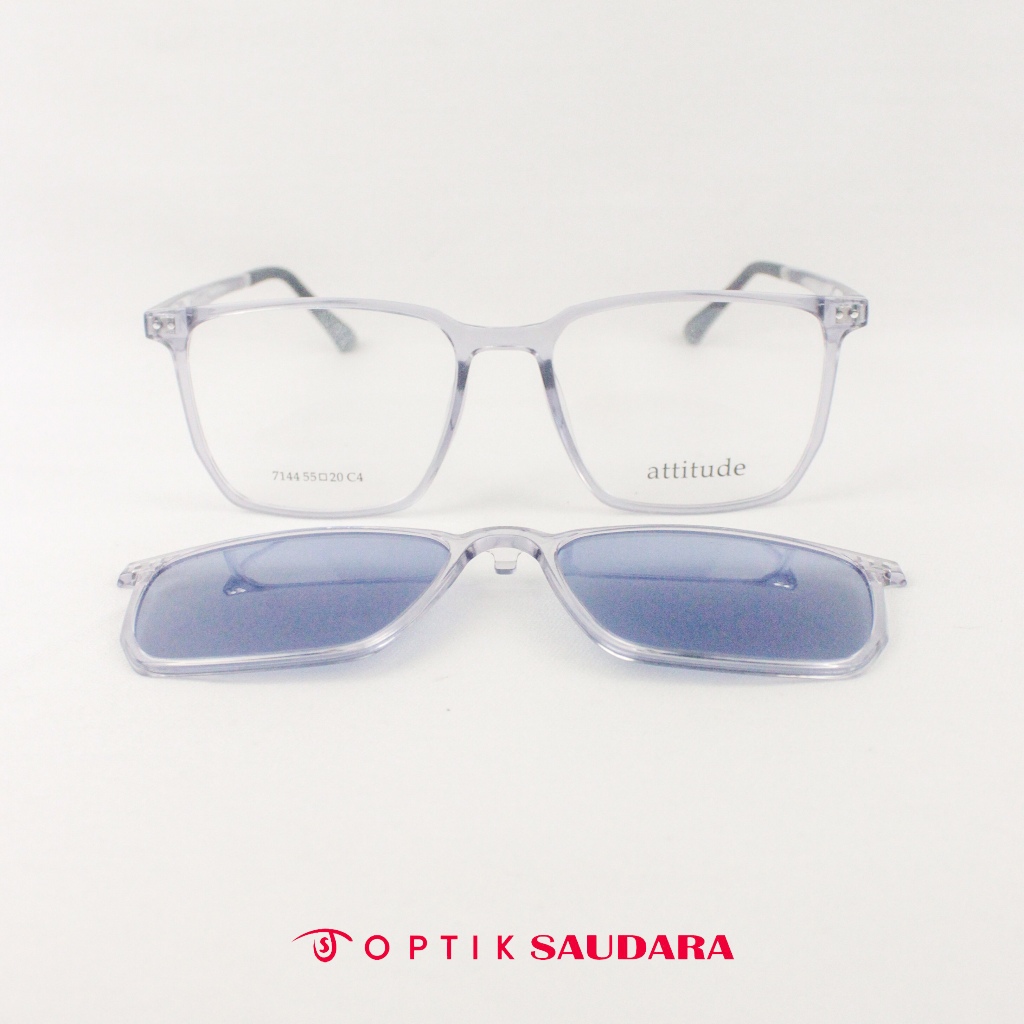 Optik Saudara - Kacamata Unisex Model Kotak Elegant F 7144 C4 55 CLIP ON