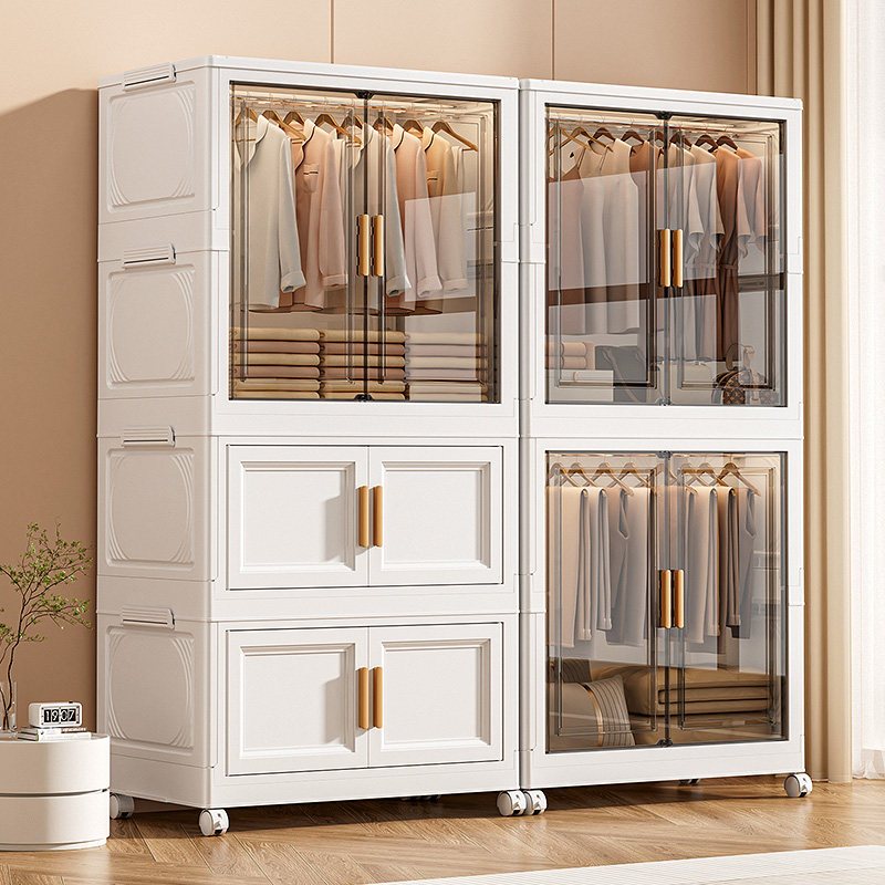 Lemari Pakaian Plastik Besar 80CM Lemari Plastik Lipat Lemari Pakaian Plastik Tanpa Pemasangan