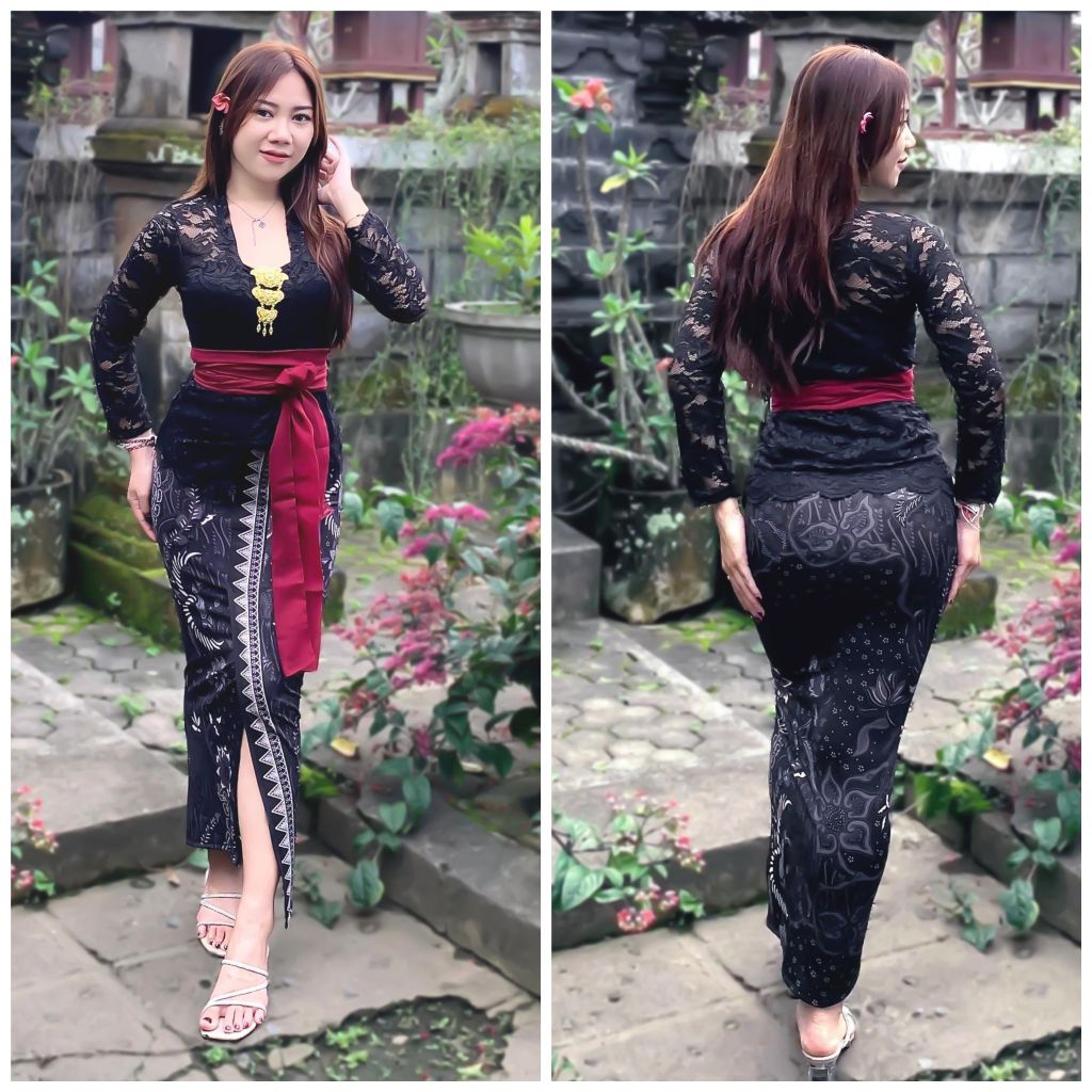 One Set (satu setel) kebaya bali brokat sofia + rok jadi + selendang/kebaya bali