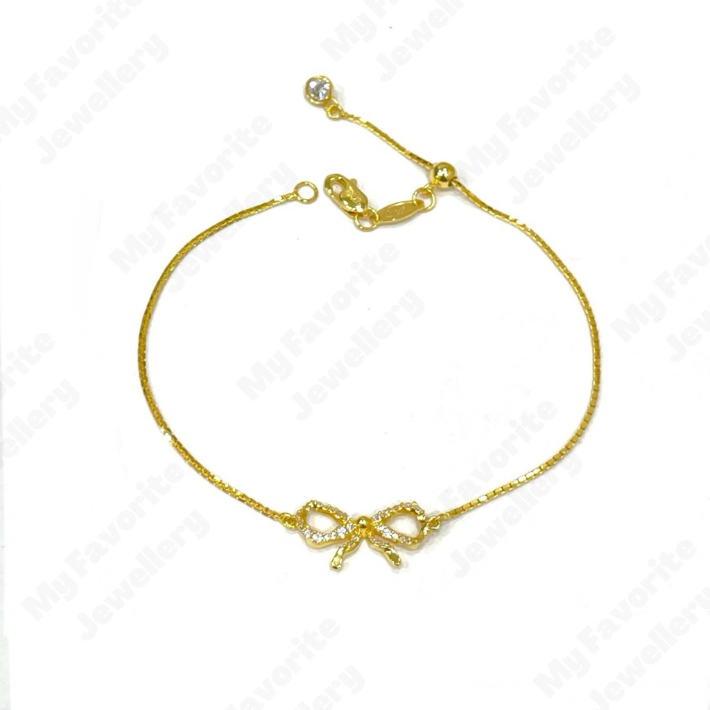 Gelang Serut Pita Ad Simpel Elegan Emas Asli Kadar 875