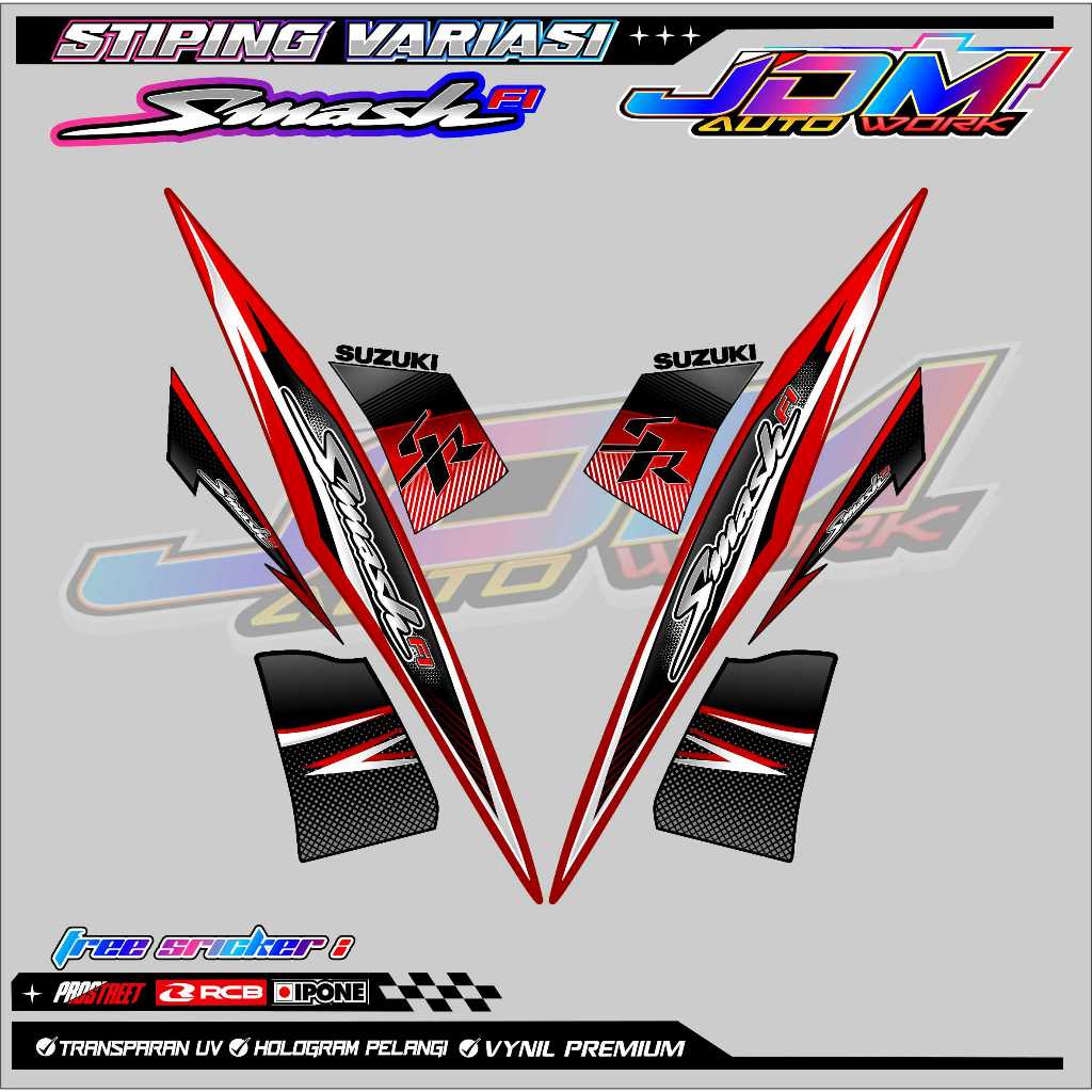 STRIPING VARIASI SUZUKI SMASH FI SR / STICKER LIST VARIASI MOTOR SUZUKI SMASH FI SR
