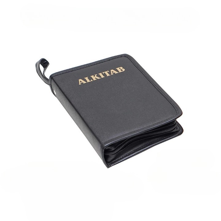 Sampul Alkitab Polos Hitam Busa Resleting Sampul Cover Alkitab Tas Buku Rohani Katolik Kecil Ukuran 