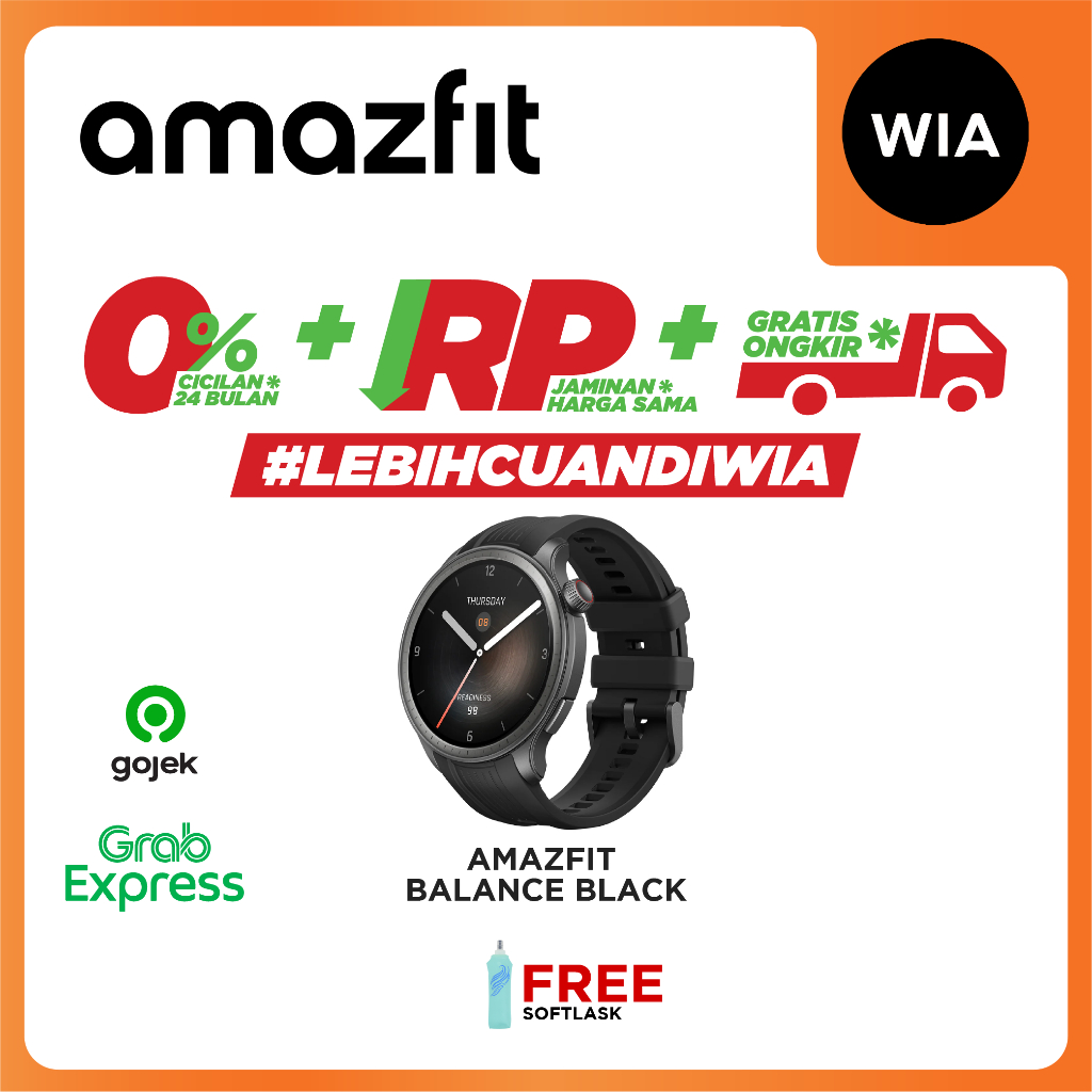 WIA Amazfit Balance - Smartwatch Jam Tangan Olahraga GPS Fashionable Original