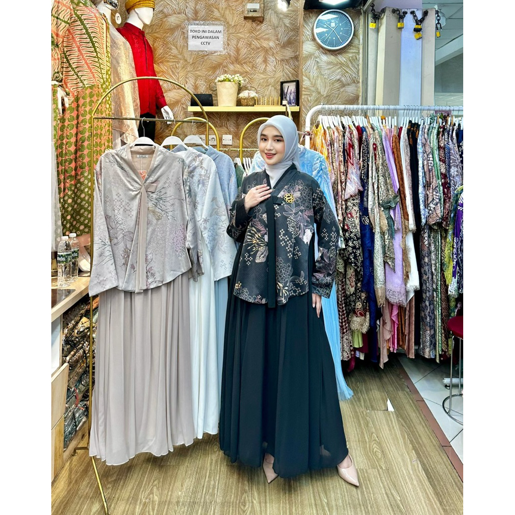 SONMI DRESS – Gamis Hanbok Modern Look Manis & Rapi dengan Outer Bermotif