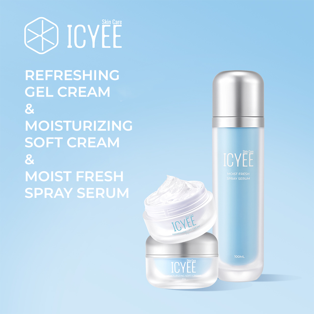 ICYEE Paket Tone Up Bundling 3in1-Moisturizer Centella Gel Barrier Repair Cream+Anti-age Hydrolyzed 