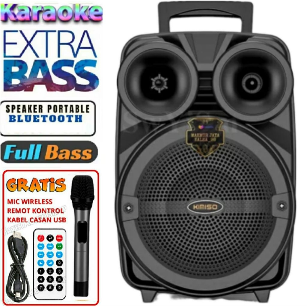 Salon Aktif Pembesar Suara Portable Ukuran Besar 8Inch Type 7801 Free Microphone + Remote / Speaker 