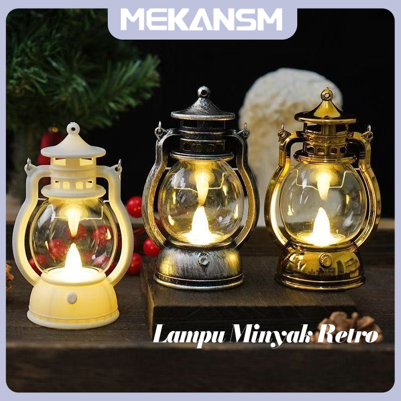 MEKANSM Lentera Gantung Retro Kreatif - Lampu Malam Eropa / Dekorasi Kamar & Hadiah Unik - Model Lam