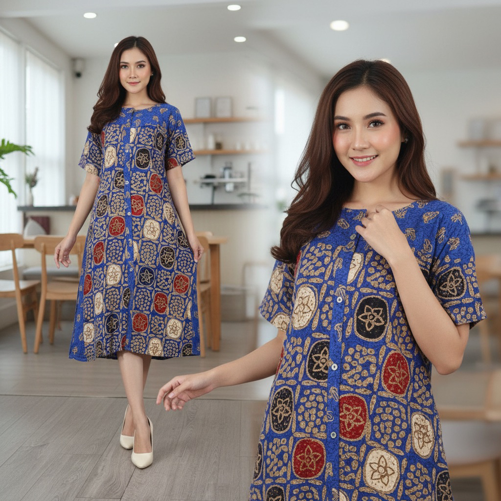 (LD 120 PB 120 ) Daster SALMA  Daster Rumahan Premium Bahan Rayon Santung Tebal Adem Nyaman Ori Bati