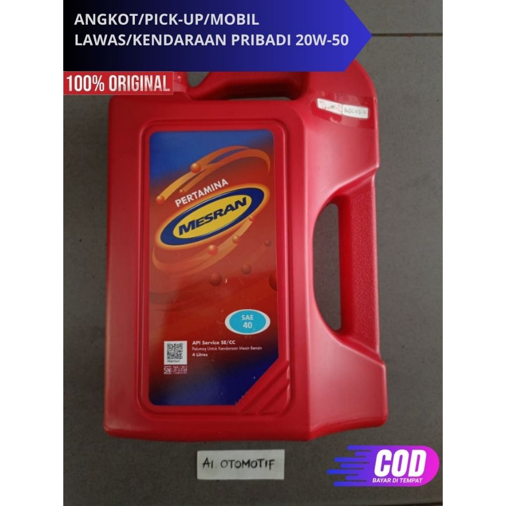 OLI MESIN DIESEL MESRAN 4Liter SAE 40 ORIGINAL (TERBARU) Engine Oil 100% ASLI