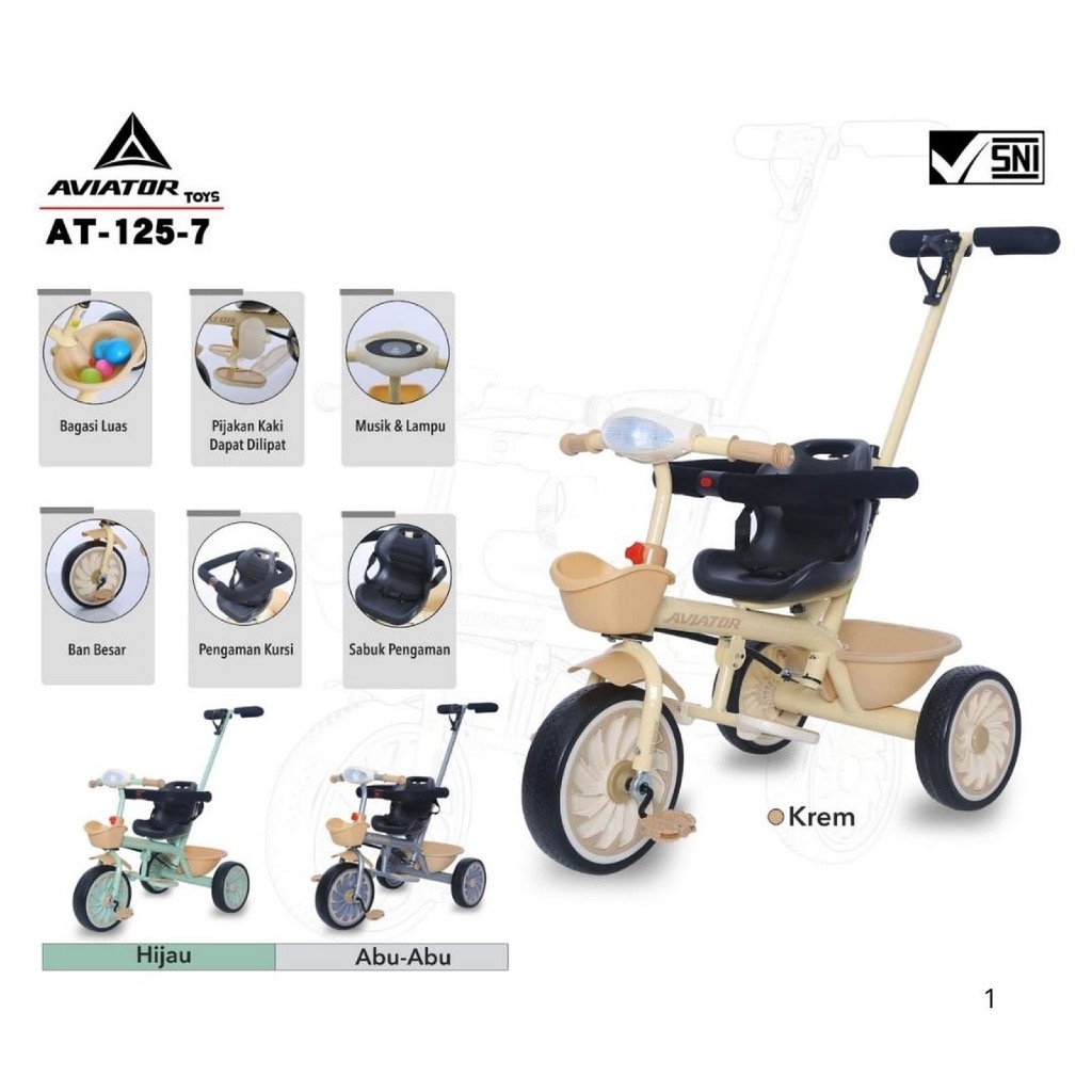 (TERMURAH) Sepeda balita roda tiga pacific 105 106 aviator 125-7 105-7 315-7 7711 yukita sepeda anak