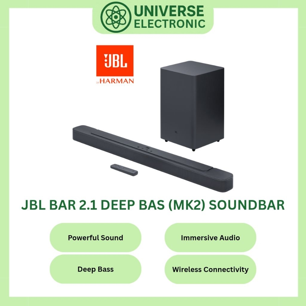JBL BAR 2.1 DEEP BAS (MK2) SOUNDBAR WITH WIRELESS SUBWOOFER