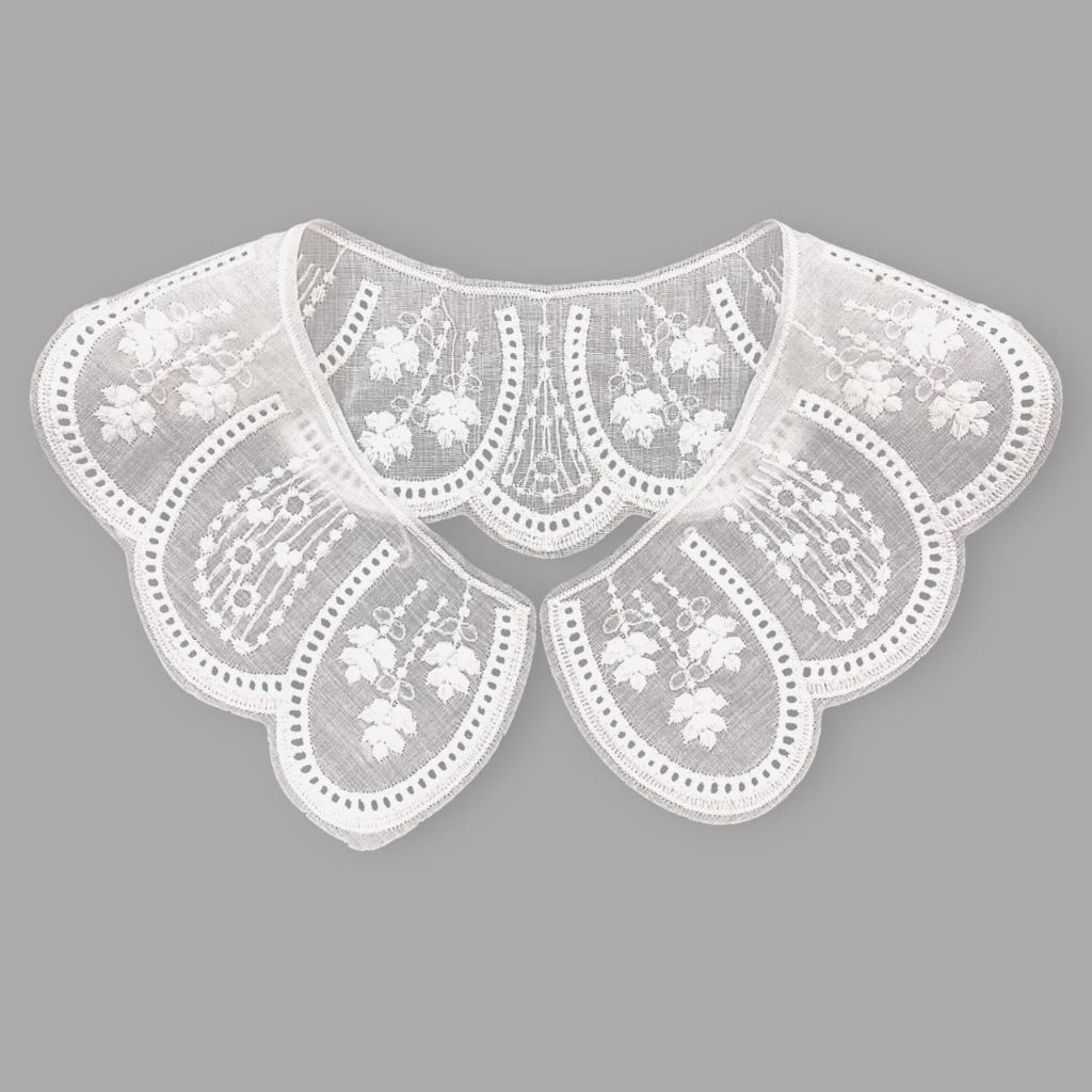 kerah katun bordir, kerah jahit