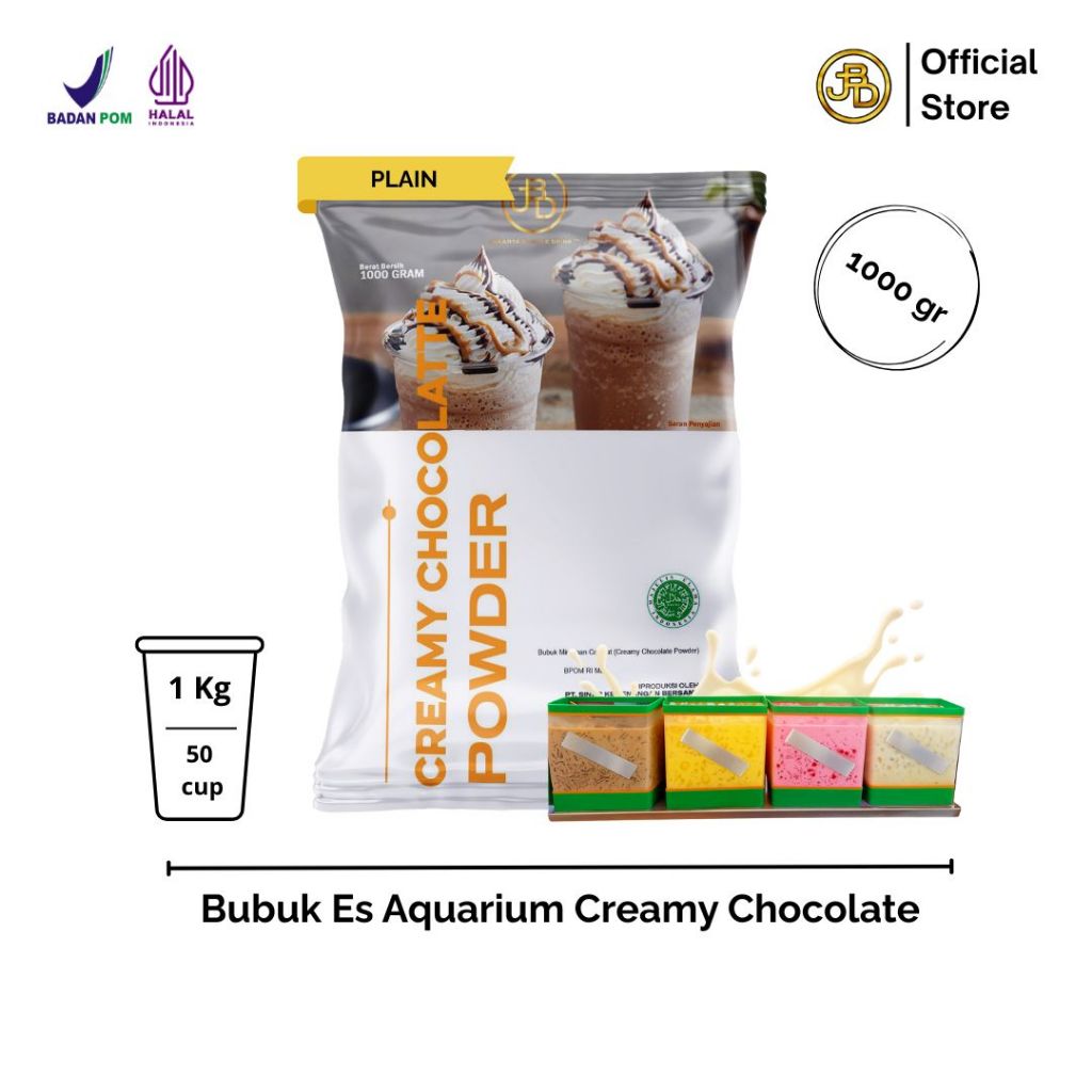 Bubuk Minuman Premium CREAMY CHOCOLATE 1Kg untuk Es Aquarium Rasa Coklat Susu | JBD