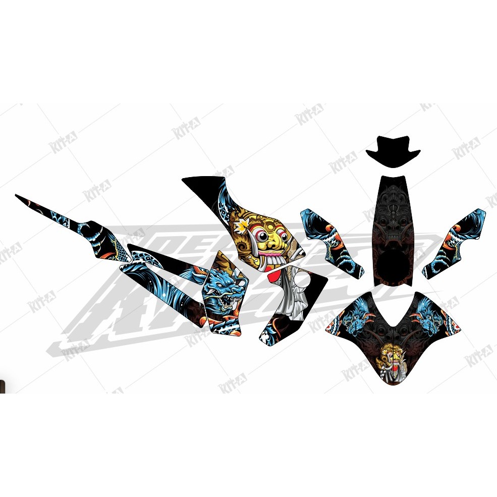 Decal striping yamaha byson karbu stiker byson karbu custom Palang Merah Indonesia D-BYSON KARBU-005