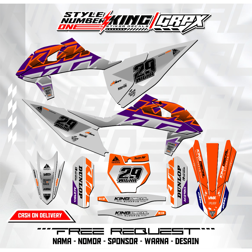 Decal KTM 85 2020 / Decal KTM 250 2017 / Decal KTM 2020 / Decal ktm 2020 CUSTOME Desain 203