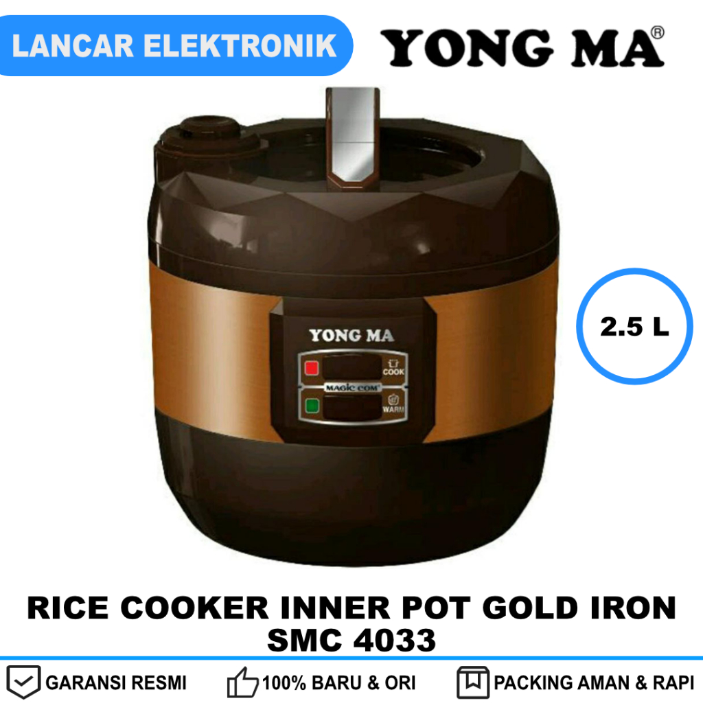 Rice Cooker Yong Ma 2.5 Liter Gold Iron Inner Pot SMC-4033