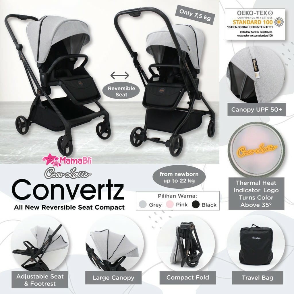 Cocolatte Convertz / Convertz 2.0 / Convertz+ / Kereta Dorong Bayi / Stroller Cocolatte / Reversible