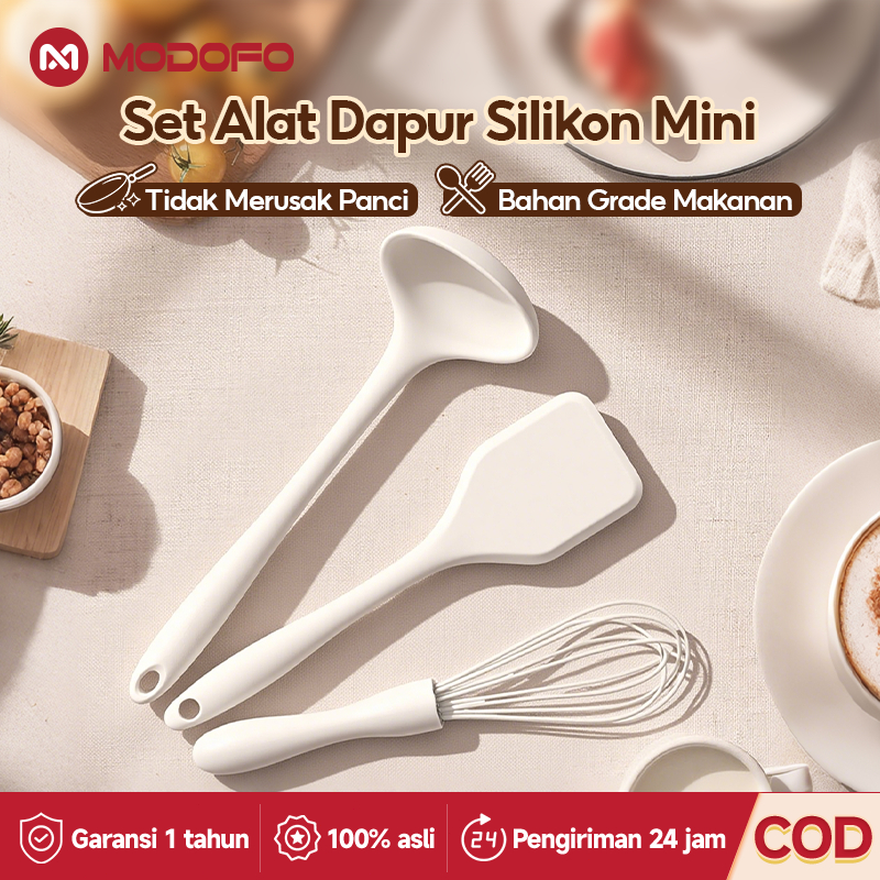MODOFO Spatula Silikon Tahan Panas Spatula Set Spatula Mpasi Bayi Food Grade Spatula Silikon Tahan P
