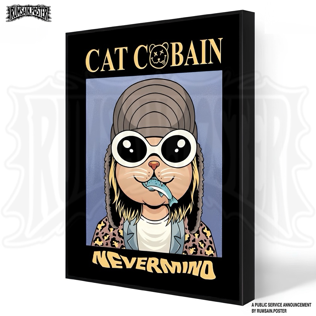 RP- Bingkai Foto Minimalis Casual Logo Poster Band Musik Kurt Cobain Nirvana Casual Style Bahan Kual
