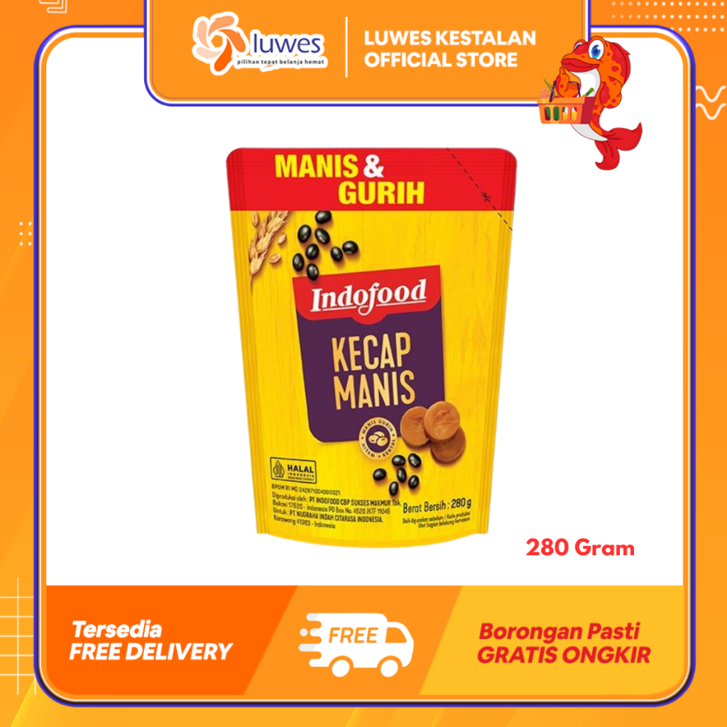 (LUWES) Kecap Indofood 280 Gram | Kecap Manis Indofood Sachet 280 Gram | Kecap Indofood Murah