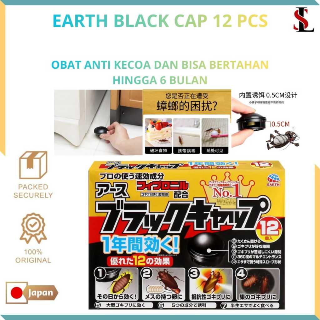 Earth black cap pembasmi kecoa Jepang