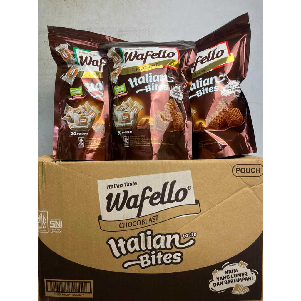 WAFELLO ITALIAN BITES 234 GRAM - Wafello Italian Bites/Wafello 24 Packs/Wafello Chocoblast/Wafello B