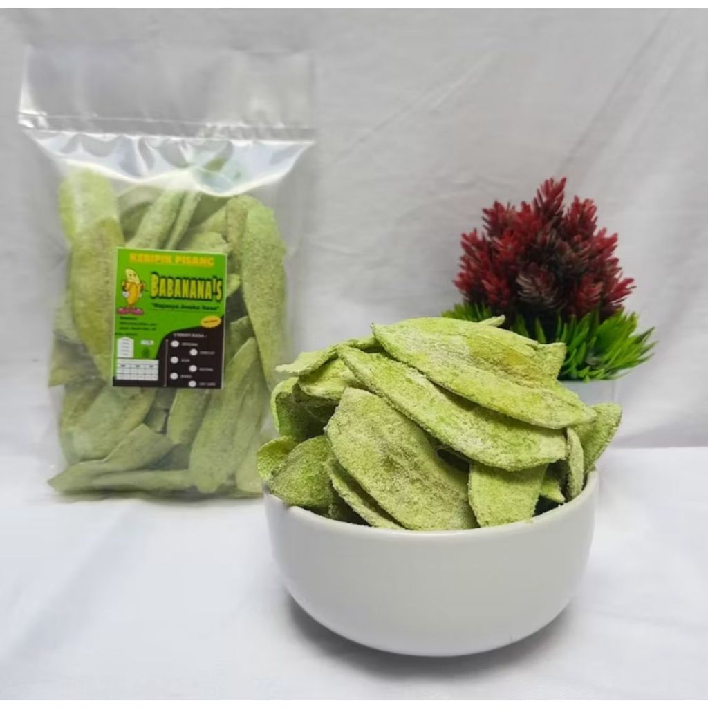 Keripik Pisang Kepok Matcha Halal 500gr Khas Lampung