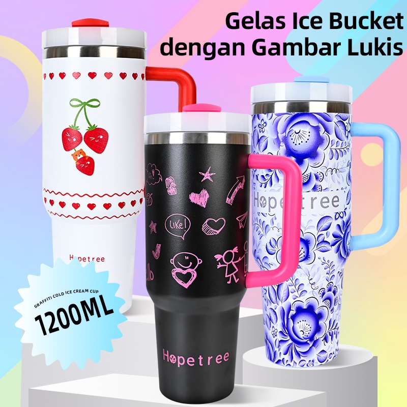 [COD]HOPE TREE  Stainless Termos Insulated Cup 1200ml Portable aesthetic termos lucu Botol minum bes