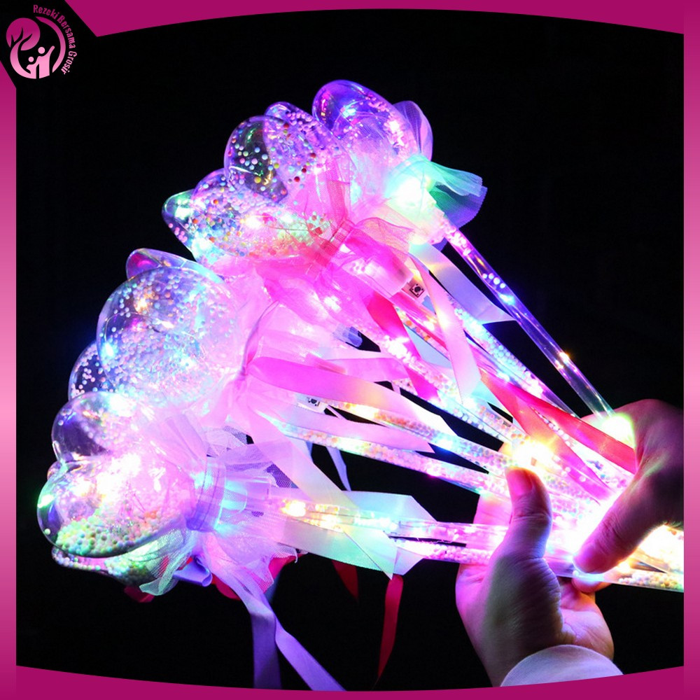 Light Stick Mainan Anak Tongkat Peri dengan Lampu Karakter / Tongkat Peri Bintang Stik Lampu LED War