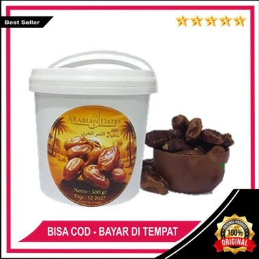 500gr Kurma Arabian Dates Asli Jazirah Arab Kemasan Ember Empuk Legit Manis