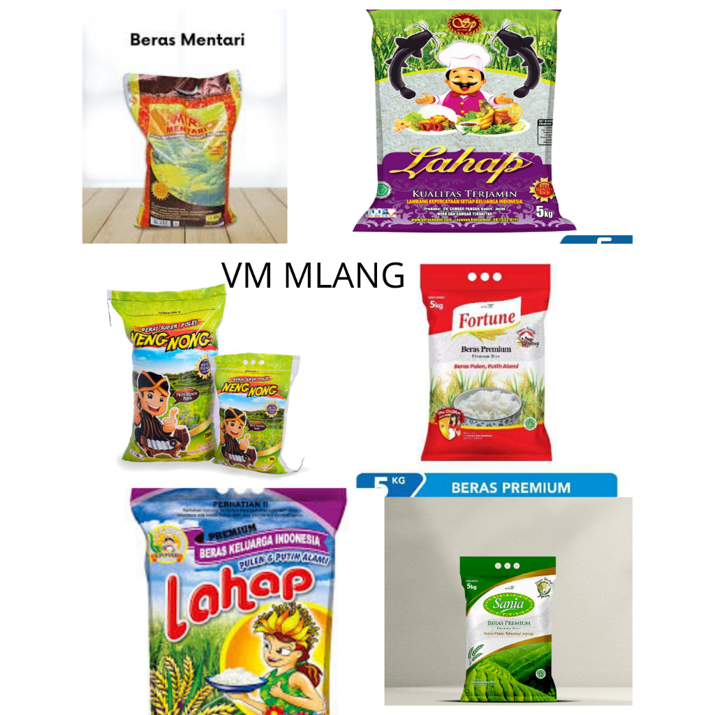 (VM) Beras premium 5kg -25kg sania mentari lahap nengnong