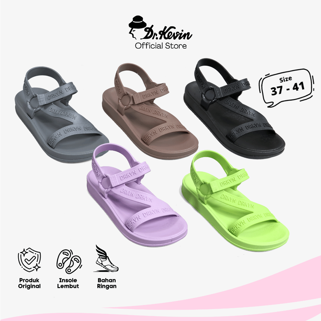 Dr. Kevin Sepatu Sandal Tali Belakang Sling Back Wanita Hak Rata Flat Sandal 561-109