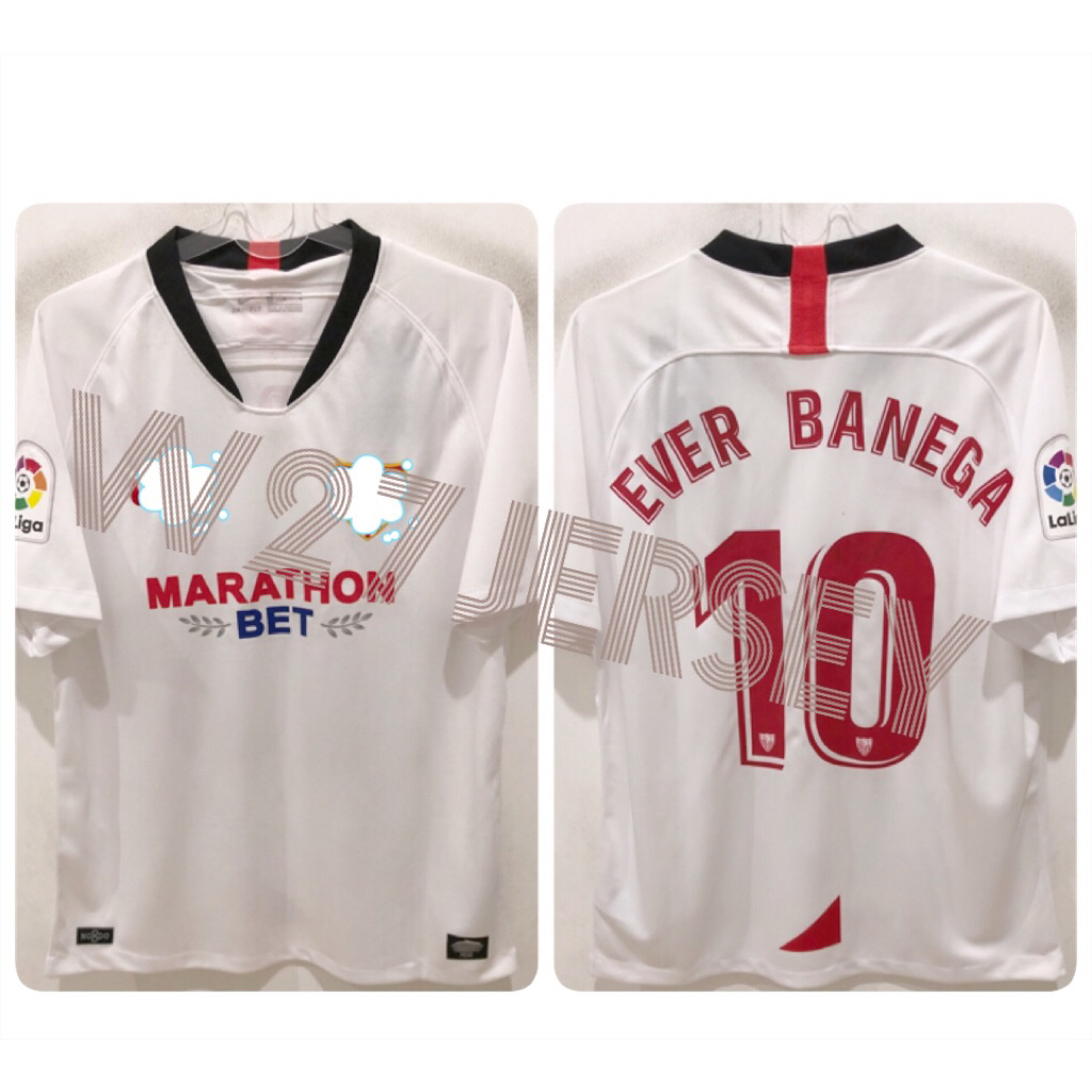 JERSEY SEVILLA HOME 2019-2020 name player Ever Banega + Patch