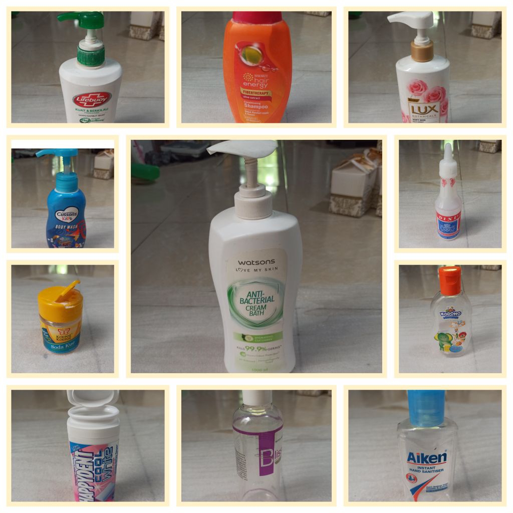 Preloved bekas botol lifebuoy,makarizo,cuka,botol sabun