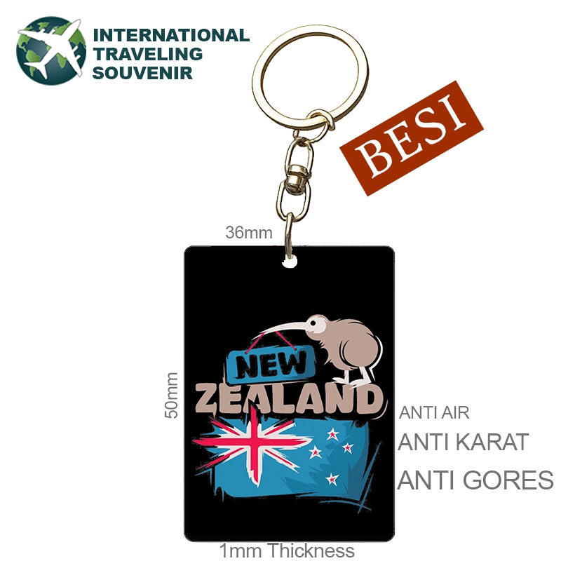 Gantungan Kunci New Zealand Besi Souvenir Oleh-Oleh New Zealand Gantungan Tas Charmbag