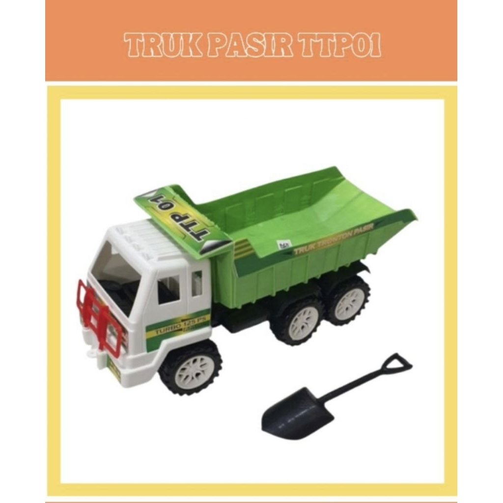 Mainan Mobil Truk pasir Dumtruck roda 6 size 30cm bahan plastik