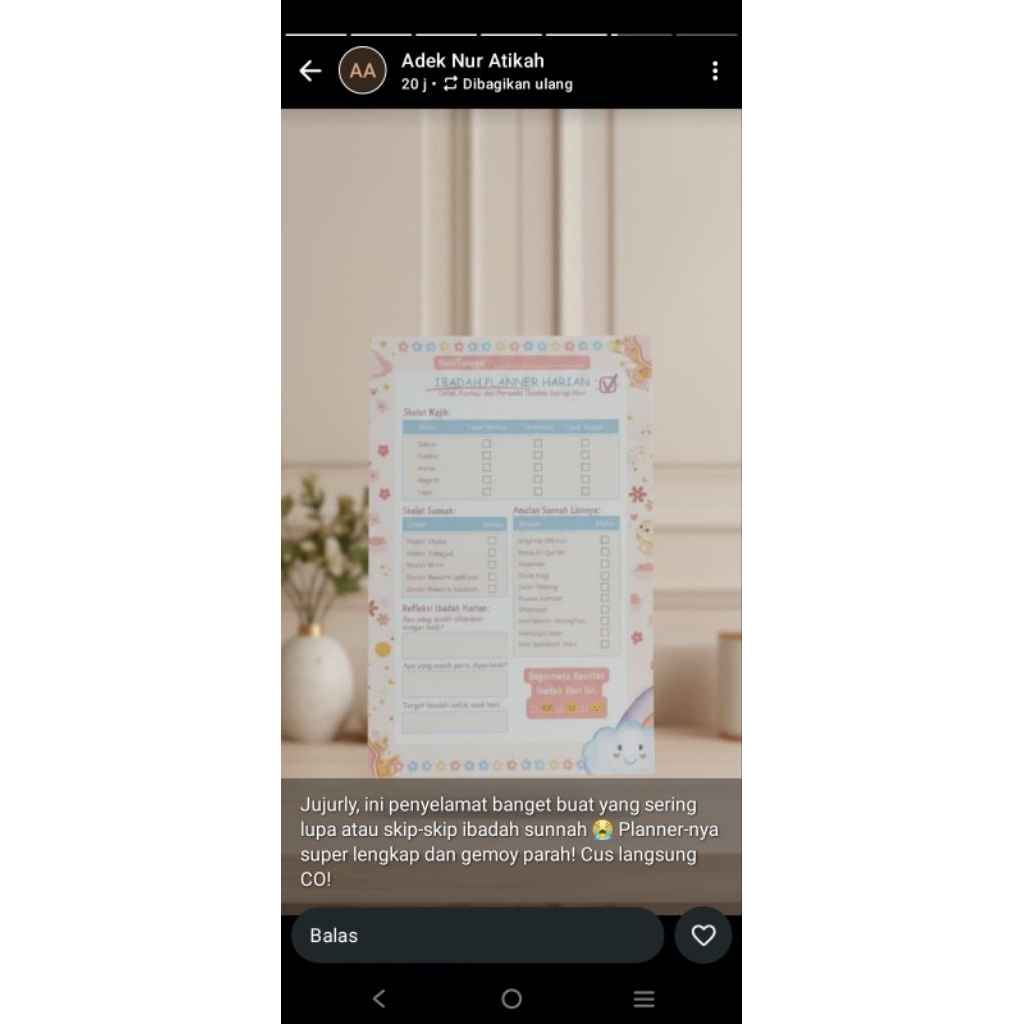 Notepad Ibadah Planner Harian