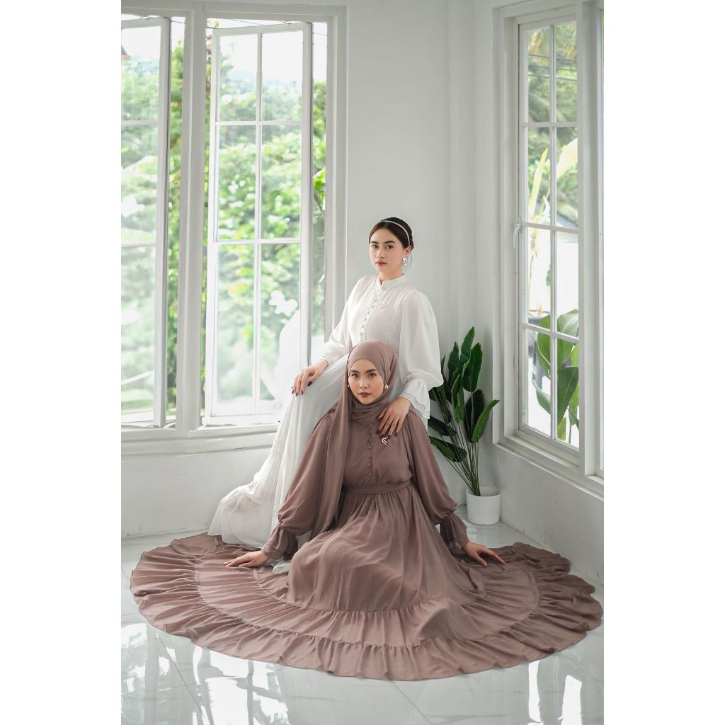 GAMIS KIARA SIMPLE LEBARAN MAEZULA BY FANYATRICA GAMIS BAHAN CERUTY PREMIUM